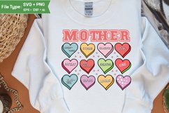 Mom Mothers Day SVG Mother SVG Dual Heart Mom Tshirt Design Product Image 2