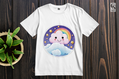 Cute Rainbow Cloud Stars Clipart Sublimation PNG Product Image 2