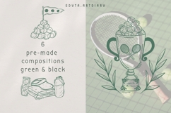 Tennis line art bundle EPS|PNG|SVG|JPG| sporty line designs Product Image 2