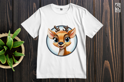 Cute Baby Deer With Bow Clipart Sublimation PNG Product Image 2