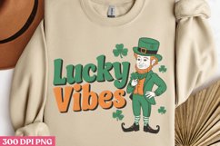Lucky Vibes PNG, St Patricks Day Sublimation PNG Product Image 1