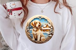 3D Christmas Dog Ornaments Engraved Bundle, 3D Dog Christmas Product Image 2