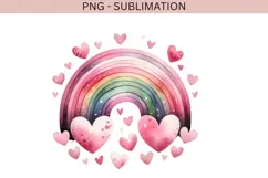 Valentine rainbow png design for T-shirts Product Image 2