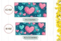 Love Mug Wrap Design, Pink Love Hearts Mug Template Product Image 2