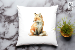 Cute Watercolor Baby Fox Clipart Sublimation PNG Product Image 3