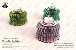 Geometric Tea Light Holder Laser Cut Design Files, SVG Product Image 2
