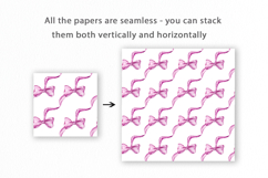 Pink Ribbon Bow Seamless Pattern, Digital Paper Product Image 2