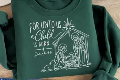 For Unto Us a Child Is Born PNG, Isaiah 9:6 Nativity Christm Product Image 2