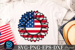 4th of July Sunflower SVG, Sunflower SVG Product Image 1