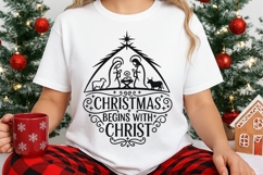 Christmas Begins With Christ Svg, Christian Christmas Svg. Product Image 3
