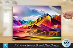 Colorful Mountains Cutting Board Sublimation Design Product Image 1