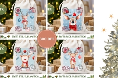 Cartoon Christmas Deer Santa Sack, Kids Santa Sack Template Product Image 2