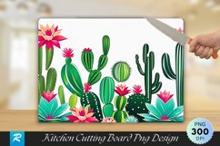 Cute Cactus Cutting Board Sublimation Design Product Image 1