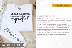 Embrace your flaws you are perfectly SVG T-Shirt Design Product Image 2
