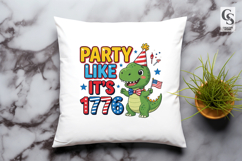 Party Like It's 1776 Dino Clipart Sublimation PNG Product Image 2