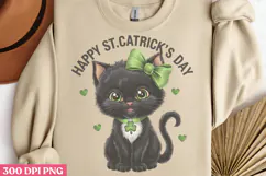 Happy St CatRick's Day PNG, St Patricks Day Cat Sublimation Product Image 2