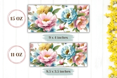 Floral Mug Wrap, Watercolor Peony Mug Design, Floral Print Product Image 2
