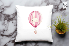 Pink Watercolor Balloon Clipart Sublimation PNG Product Image 2