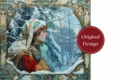 Art Christmas Tumbler Template, Winter Forest Tumbler Design Product Image 2