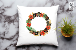 Boho Floral Wreath Border Frame Clipart Sublimation PNG Product Image 2