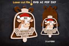 Christmas Tree Toy Cow SVG laser cut file for Glowforge Product Image 2
