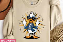 Duck flipping off PNG, Animal Funny Quotes Sublimation PNG Product Image 2