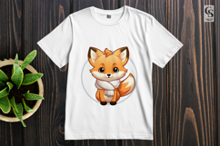 Cute Winter Fox Clipart Sublimation PNG Product Image 3