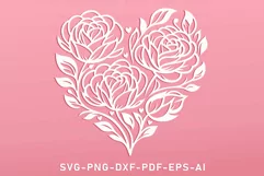 Heart SVG, Rose SVG, Valentines SVG, Love SVG, Wedding SVG Product Image 3