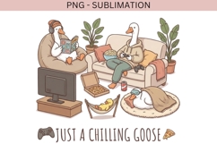 Just A Chilling Goose PNG | Cozy Goose Clipart | Funny Goose Product Image 2