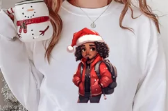 Christmas Little Girl Clipart Sublimation, Christmas PNG Product Image 2