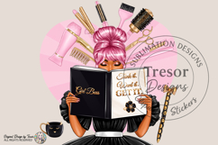Hair Stylist Girl Boss PNG Pink Glam Salon Design Product Image 1