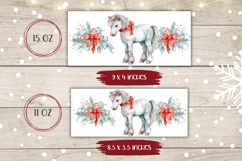 Watercolor Christmas Horse Mug, Christmas Animals Mug PNG Product Image 2