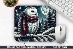Owls Mouse Pad Sublimation, Christmas Mouse Pad PNG Product Image 1