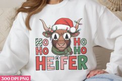 Ho Ho Ho Heifer PNG, Highland Cow Sublimation PNG Product Image 2