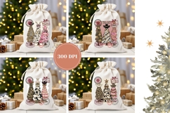 Pink Leopard Christmas Tree Santa Sack Design, Christmas PNG Product Image 2