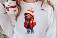 Christmas Little Girl Clipart Sublimation, Christmas PNG Product Image 2