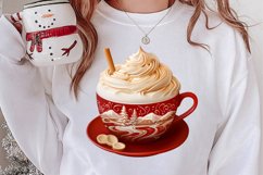 Christmas Cake Clipart, Christmas Cappuccino Clipart Product Image 2