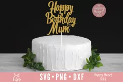 Happy Birthday Mom Cake Topper SVG, Birthday Cake Topper SVG Product Image 2