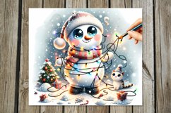 Funny Christmas snowman | Skinny tumbler sublimation design Product Image 2