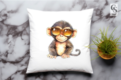 Cute Monkey Sunglasses Clipart PNG Product Image 2