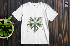 Silver Pine Star Clipart Sublimation PNG Product Image 3
