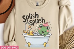 Splish splash PNG, Funny Frog Sublimation PNG Product Image 3