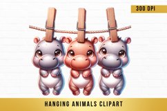 cute hanging animals clipart, hanging animals sublimation Product Image 1