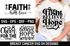 Breast Cancer SVG Design - Fight Believe Hope Survive Product Image 1