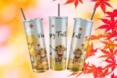 Highland Cow Fall Design Tumbler for Sublimation, Autumn The Product Image 3
