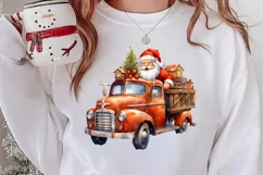 Christmas Truck Sublimation Clipart, Christmas Truck Clipart Product Image 2