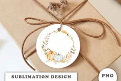 Watercolor Autumn Pumpkins wreath png Product Image 2