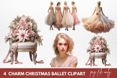 Charm Christmas Ballet Clipart Sublimation Product Image 1