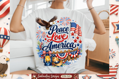 Peace Love America Design,Peace Love America Sublimation Product Image 1