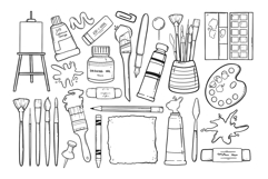 Art Supplies Doodle PNG SVG Product Image 2
